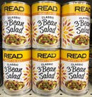 6 CANS Read Ready to Eat 3 Beans Salad 15 oz Can Green Kidney Wax Beans