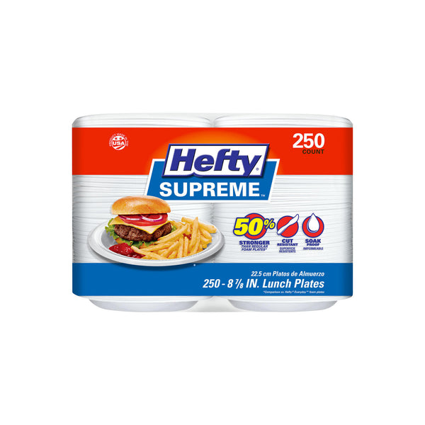 Hefty Supreme 8 7/8" Foam Plates 250 count styrofoam lunch paper