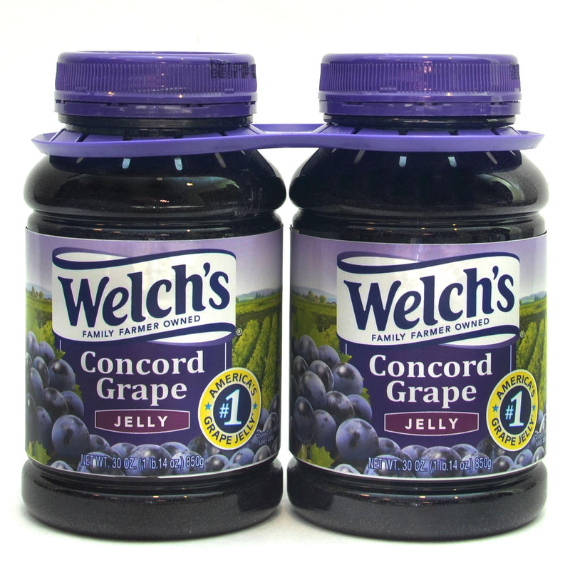 2 JARS Welchs Concord Grape Jelly 30 oz Jam Toast PBNJ Breakfast Pack