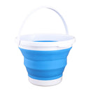 Collapsible Bucket 5 Liter with Handle Food Safe White Blue Camping RV