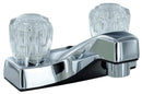 Lavatory Faucet Polished Chrome 4" Deck Mount Crystal Knob Handles RV Camper