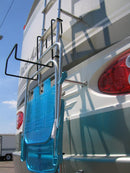 Ladder Mount Camping Chair Storage Rack Black Steel RV Camper
