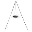 Tripod Campfire Grill 17" Chrome Grate with Lantern Holder Foldable