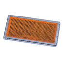 Amber Peel and Stick Reflector 3-1/2" x 1-3/4" Chrome Bezel Trailer RV