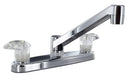 Kitchen Faucet Polished Chrome 8" Deck Mount 8" D-Spout Lever Handles RV Camper