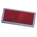 Red Peel and Stick Reflector 3-1/2" x 1-3/4" Chrome Bezel Trailer RV