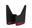 Universal Mud Flaps 18" x 10-3/8" Pair Black with Red Prismatic Screw On
