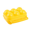 6 Egg Holder Carrier Yellow Plastic with Handle Camping Backpacking
