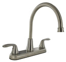 Kitchen Faucet Brushed Nickel 8" Deck Mount 9" Hi-Arc Spout RV Camper