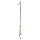 Extendable Fire Poker 17" to 30" Chrome Steel Wooden Handle Campfire