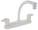 Kitchen Faucet White 8" Deck Mount 9" Hi-Arc Spout Catalina PF221202 RV Camper