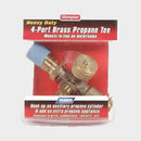 Propane 4 Port Supply Regulator Brass Tee Trailer Camper RV Motorhome LP Gas-20591
