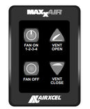Roof Vent Fan 4 Key Hard Wired Wall Control 4 Speed Open/Close Black RV Camper