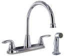 Kitchen Faucet Chrome 8" Gooseneck Type Spout Lever Handles RV Camper