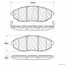 Front Ceramic Brake Pad Set with Hardware for Suzuki Verona 2004–2006