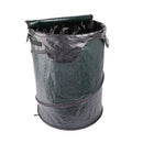 Pop-Up Trash Can with Lid 19" x 24" Green Collapsible Camping Picnic