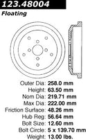 Centric 123.48004 rear brake drum