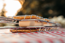 S'mores Campfire Grill Basket Holds 3 Chrome Steel 29" Locking Ring