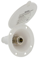 Exterior Spray Port Quick Connect Valve 2-3/4" Round Hole White RV Camper