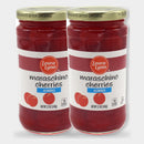 2 Jars Laura Lynn Jumbo Maraschino Cherries, 12 oz