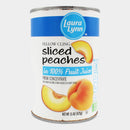 4 Cans Laura Lynn Lite Sliced Peaches, 15 oz