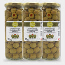 3 Jars Laura Lynn Stuffed Manzanilla Spanish Olives W/ Minced Pimento, 10 oz