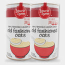 2 Canisters Laura Lynn Old Fashioned Oats, 18 oz