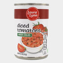 6 Cans Laura Lynn Diced Tomatoes with Green Chilies, 14.5 oz