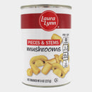 6 Cans Laura Lynn Mushroom Pieces with Stem, 8 oz