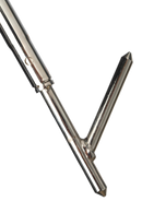 Extendable Fire Poker 17" to 30" Chrome Steel Wooden Handle Campfire
