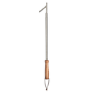 Extendable Fire Poker 17" to 30" Chrome Steel Wooden Handle Campfire