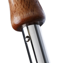 Extendable Fire Poker 17" to 30" Chrome Steel Wooden Handle Campfire