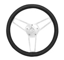 14-3/4" Polished Billet Classic Steering Wheel Leather Chevy Logo w/ Install Kit