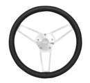 14-3/4" Polished Billet Classic Steering Wheel Leather Ford Logo w/ Install Kit