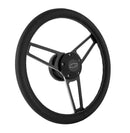 14-3/4" Billet Aluminum Classic Steering Wheel Leather Chevy Logo 3-Spoke 1906-2