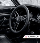 14-3/4" Billet Aluminum Classic Steering Wheel Leather Ford Logo w/ Install Kit