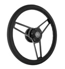 14-3/4" Billet Aluminum Classic Steering Wheel Leather Ford Logo w/ Install Kit