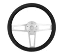 14" Polished Billet Classic Steering Wheel Leather Ford Logo 3-Spoke 1912-1