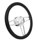 14" Polished Billet Classic Steering Wheel Leather Ford Logo 3-Spoke 1912-1