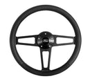 14" Black Billet Classic Steering Wheel Leather Ford Logo w/ Install Kit 1917-1