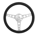 14" Polished Billet Classic Steering Wheel Leather Ford Logo 3-Spoke 1922-2