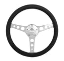14" Polished Billet Classic Steering Wheel Leather Grip Jeep Logo w/ Install Kit