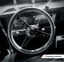 14" Black Billet Classic Steering Wheel Leather Chevy Logo w/ Install Kit 1926-2