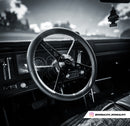 14" Black Billet Classic Steering Wheel Leather Chevy Logo w/ Install Kit 1926-2