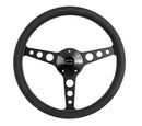 14" Black Billet Classic Steering Wheel Leather Chevy Logo w/ Install Kit 1926-2