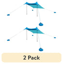 2-Pack Quick-Set Portable Sun Shade Beach Tent, Blue 6.8 ft x 6.7 ft, UPF 50+