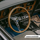15" Chrome Classic Steering Wheel Walnut Wood Grip 3-Spoke