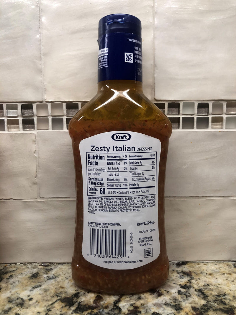 3 BOTTLES Kraft Zesty Italian Salad Dressing 16 oz Tangy Pasta