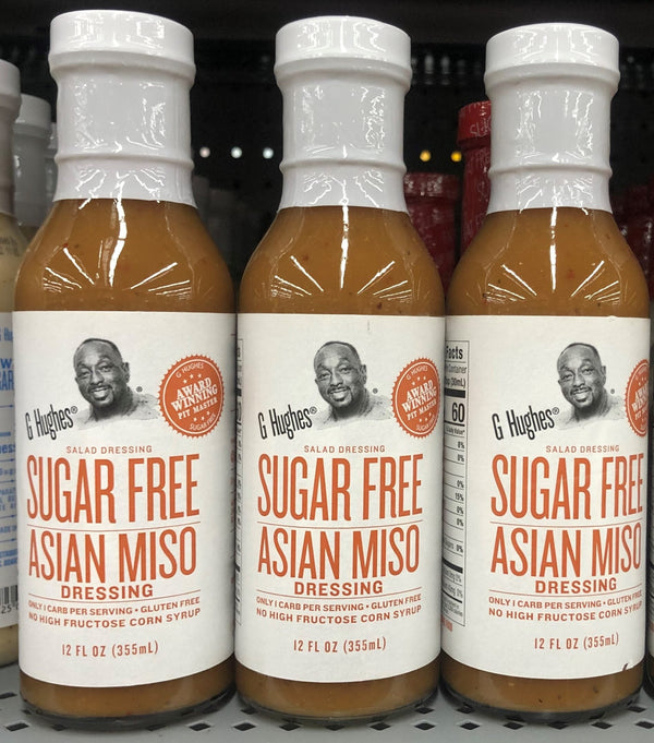 3 BOTTLES G Hughes Sugar Free Asian Miso Salad Dressing 12 oz Bottle Iceberg