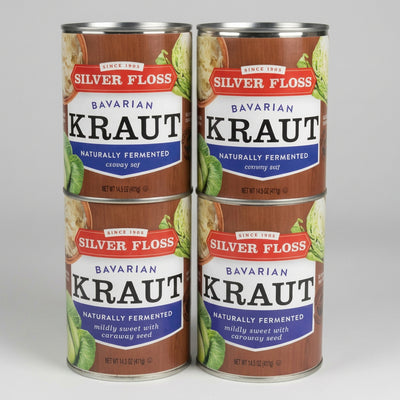4 Cans of Silver Floss Bavarian Style Kraut, 14.4 oz